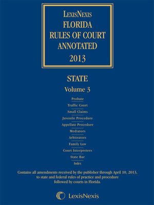 cover image of Florida Rules of Court Annotated
